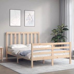 Estrutura de cama de casal com cabeceira madeira maciça