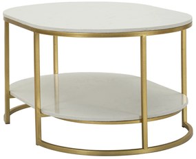 MESA DE CENTRO IZMIR 90X60X45 CM DOURADO E BRANCO