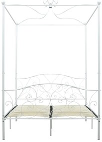 Estrutura de cama com dossel 120x200 cm metal branco