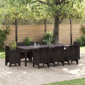 Mesa de Jardim vidaXL Castanho 250x100x73 cm Em Rattan Sintético