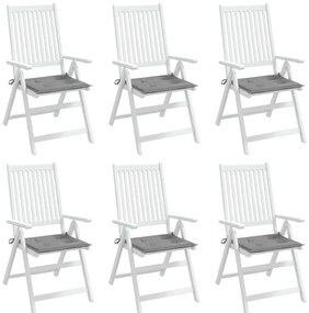 Almofadões p/ cadeiras jardim 6pcs 40x40x4 cm oxford cinza