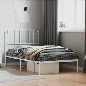 Estrutura de cama com cabeceira 100x200 cm metal branco