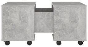 Mesa de centro 60x60x38 cm contraplacado cinzento cimento