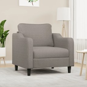 Poltrona tecido 60 cm cinzento-acastanhado