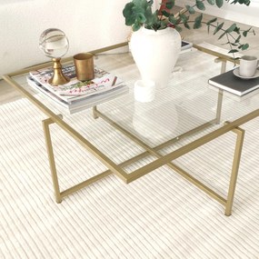 Mesa de Centro Sun S408 – Dourada – 85x35x85 cm