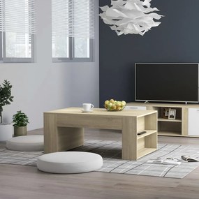 vidaXL Mesa de centro 100x60x42 cm contraplacado cor carvalho sonoma