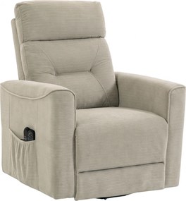 HOMCOM Poltrona relax com assistência elétrica para levantar, massagem &amp; aquecimento, poltrona chenille com molas ensacadas, Greige | Aosom Portugal
