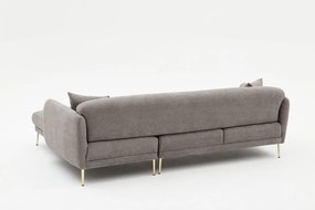 Sofá-Cama de Canto Simena – Cinzento Dourado – 266 x 133 cm