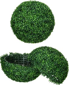 Conjunto de 2 bolas artificiais de buxo com 50 cm (VASOS NÃO INCLUIDOS), para decoração de interiores ou exteriores, na cor verde
