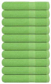 vidaXL Toalhas FROGN 10 pcs 100x200 cm 360 g/m² verde maça