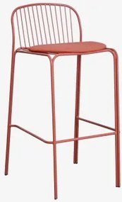 Pack De 4 Bancos Altos De Jardim Em Aço Anerina Terracota & ↑75 Cm & Terracota - Sklum