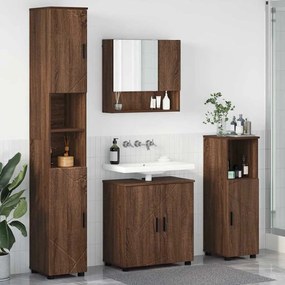vidaXL Conjunto de Móveis para Banheiro 4 pcs Carvalho castanho