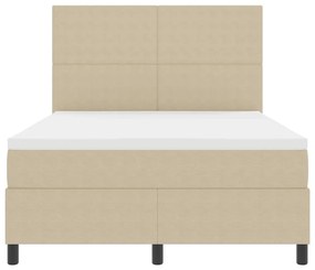 Cama Box Spring com Colchão Verde Claro Cinza 140x200 cm Tecido de Cor