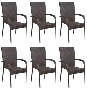 7 pcs conjunto de jantar para jardim castanho