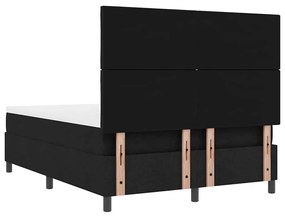 Cama Box Spring com colchão preta 140x200 cm tecido