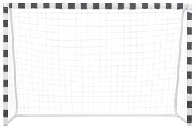 Baliza de futebol 300x200x90 cm metal preto e branco
