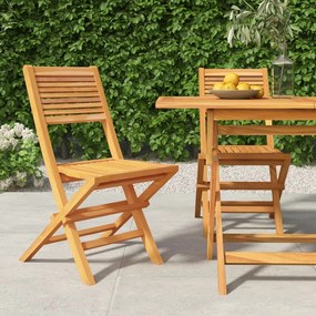 vidaXL Cadeiras de jardim dobráveis 2 pcs 47x62x90 cm teca maciça