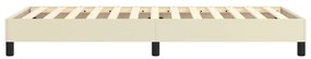 Estrutura de cama 90x190 cm couro artificial cor creme