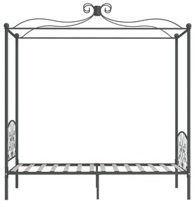 Estrutura de cama com dossel 100x200 cm metal cinzento