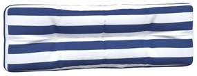 Almofadões p/ móveis de paletes 2 pcs tecido riscas azul/branco