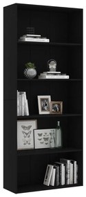 Estante com 5 prateleiras derivados de madeira preto