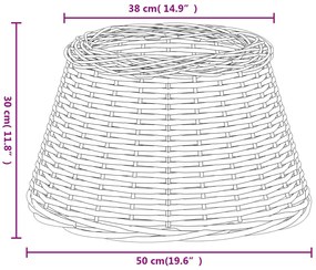 Abajur Ø50x30 cm vime castanho