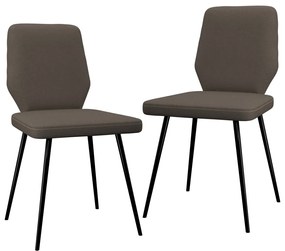 vidaXL Cadeiras de jantar 2 pcs tecido cinzento-acastanhado
