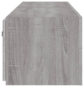 Móveis de parede para TV com luzes LED 2 pcs cinzento sonoma