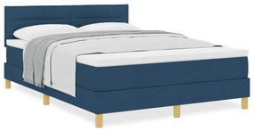 Cama Box com Colchão Azul 140x190 cm Tecido