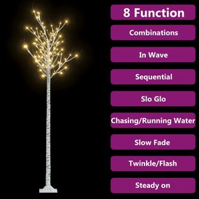 Árvore de Natal 200 LEDs salgueiro int./ext. 2,2m branco quente
