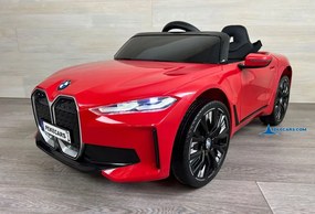 Carro elétrico para crianças BMW I4 12V 2.4G, Rodas borracha Vermelho