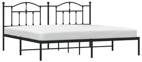 Estrutura de cama com cabeceira 200x200 cm metal preto