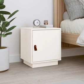 Mesa de cabeceira 40x34x45 cm madeira de pinho maciça branco
