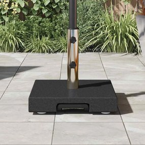 Base de Guarda-Sol Movível com Cabo em Granito Preto de 29 kg, Quadrad