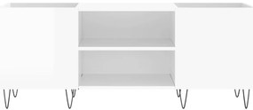 Armário p/ discos 121x38x48 cm deriv. madeira branco brilhante