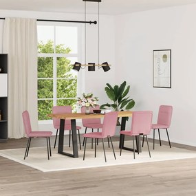 vidaXL Cadeiras de jantar 6 pcs veludo rosa