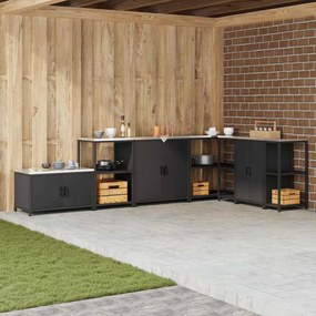 vidaXL Armário de Armazenamento para Cozinha Preto 60 x 50 x 92 cm Aço
