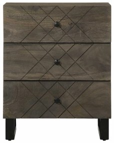 Mesa de cabeceira preto 50x33x62 cm madeira de mangueira maciça