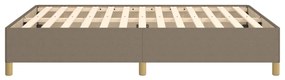 Cama sem colchão 140x190 cm tecido castanho-acinzentado