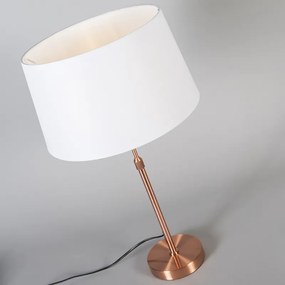 Abajur de cobre com sombra branca 35 cm ajustável - Parte Moderno
