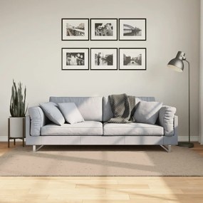vidaXL Tapete pelo curto macio e lavável HUARTE 140x200 cm cor areia