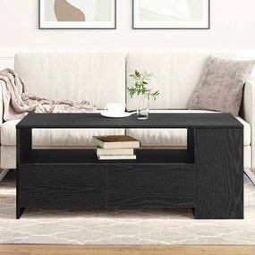 Mesa de Café Preta de Carvalho 102x55x43,5 cm Feita de Madeira Engenhe