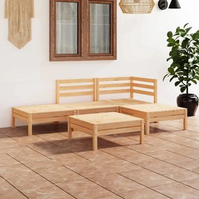 vidaXL 5 pcs conjunto lounge de jardim pinho maciço