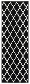 vidaXL Passadeira 100x400 cm polipropileno preto e branco