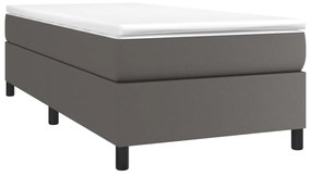 Estrutura de cama 90x190 cm couro artificial cinzento