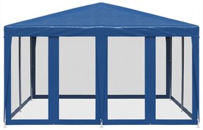 Tenda p/ festas c/ 8 paredes laterais malha 4x4 m PEAD azul