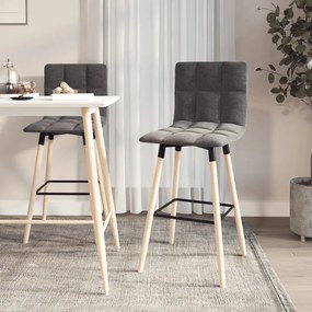 vidaXL Bancos de bar 2 pcs tecido cinzento-claro