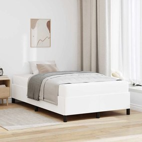 vidaXL Estrutura da Cama com colchão Branco 120 x 190 cm tecido