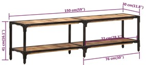 Móvel de TV 150x30x41 cm madeira de mangueira maciça