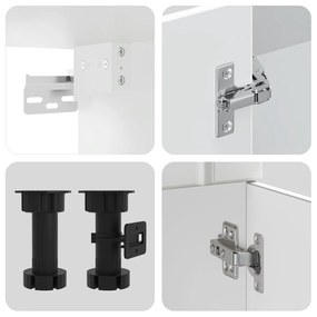 4 peças armário de cozinha conjunto Kalmar branco